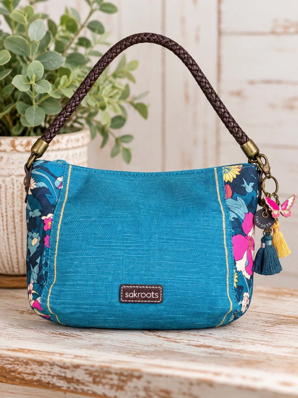 Sakroots Teal Elsa Small Hobo